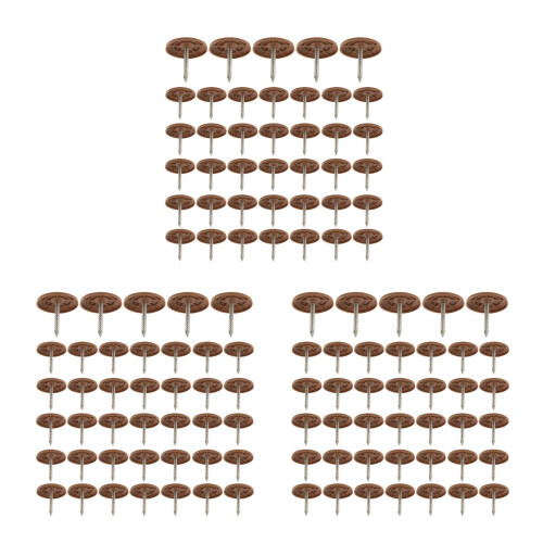 600Pcs Light Brown Flat Head Nails with Plastic Caps for Home Roofing 1