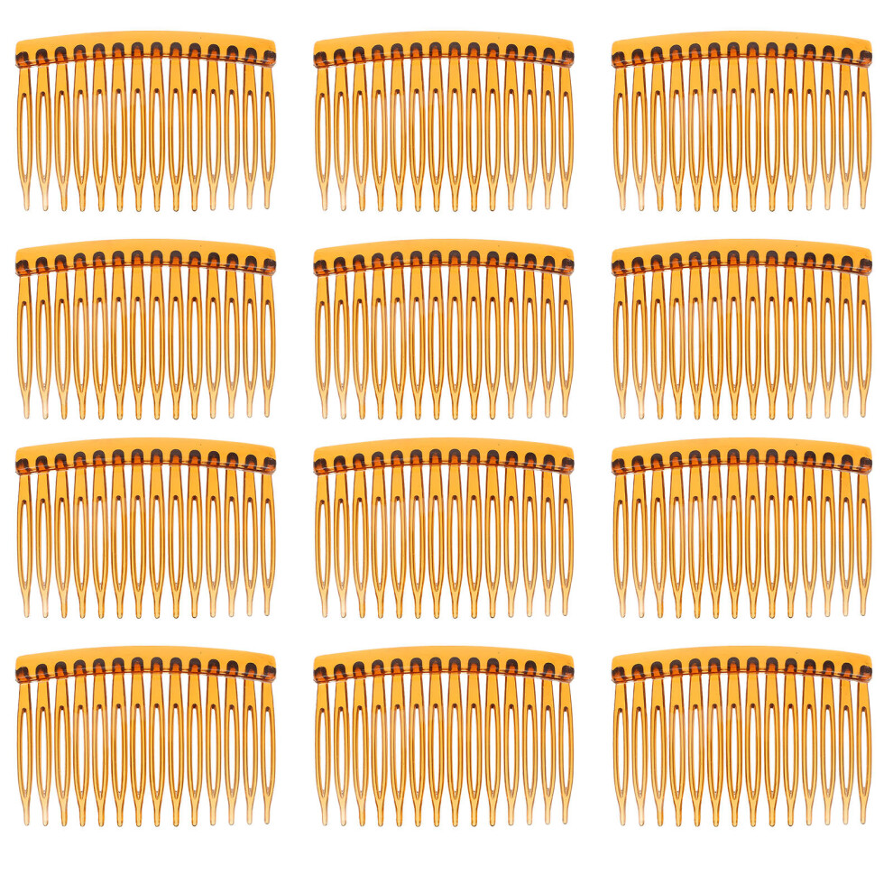 Totority 300Pcs Coffee Plastic Hair Combs Side Comb Easy Use Hair Styling Tools