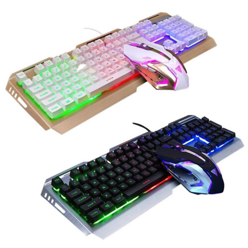 2Pz Set Gaming Tastiera USB Retro LED Rgb Nera Mouse