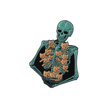 Schattig skelet katten broche lichtgewicht legering pin-QHXZ3410