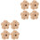 8Pz Stand Bamboo Per Spazzolini E Penne Forma Fiore Beige 4