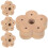 8Pz Stand Bamboo Per Spazzolini E Penne Forma Fiore Beige 2