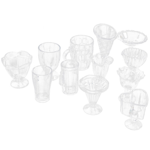24Pz Set Mini Tazzine Per Bambini E Diorami Trasparenti 2