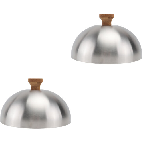 2Pz Copridishe in Acciaio Argento Per Cucina E Protezione Cibo 2