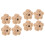 8Pz Stand Bamboo Per Spazzolini E Penne Forma Fiore Beige 5