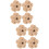 8Pz Stand Bamboo Per Spazzolini E Penne Forma Fiore Beige 8