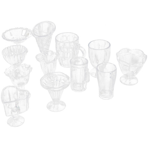 24Pz Set Mini Tazzine Per Bambini E Diorami Trasparenti 1