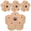 8Pz Stand Bamboo Per Spazzolini E Penne Forma Fiore Beige 3