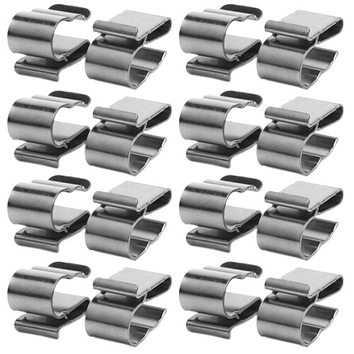 100Pz Clip Cavi Solari Anti-Corrosione Argento