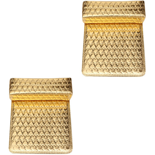 2Set in Pelle PU Oro Per Nail Art E Comodi Poggiapolsi 2