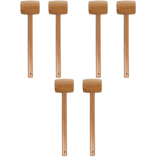 6Pz Martello in Legno Per Gusci Crostacei E Dolci 2