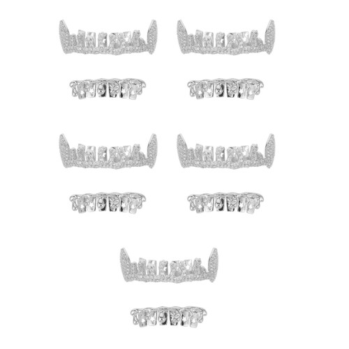 10Pz Grill Flat Argento in Rame Per Accessorio Hip Hop 2