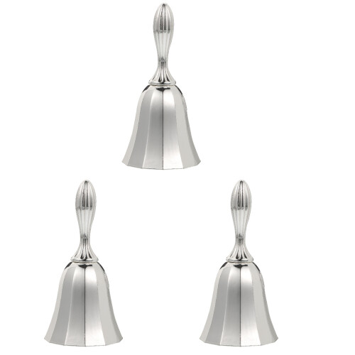 3Pz Campanello Manuale Argento in Zinco Per Bar 2