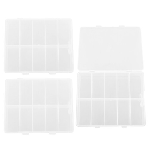 6Pz Scatole Organizer Manicure Trasparenti in Materiale PP Resistente 1