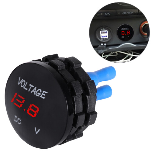 Voltmetro Digitale Nero Impermeabile Per Car Boat 12V 24V 2