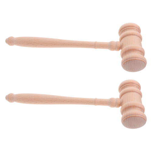 8Pz Mini Martello Legno Beige Per Asta E Costume Festa 1