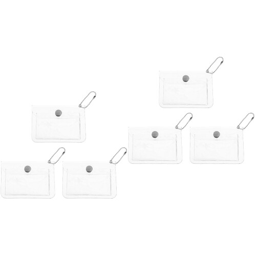 6Pz Portamonete Trasparente in PVC Borsa Con Corda 2