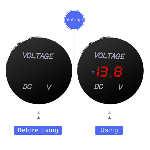 Voltmetro Digitale Nero Impermeabile Per Car Boat 12V 24V 1