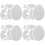 4Pz Taglietti in Metallo Argento Per Scrapbook E 4