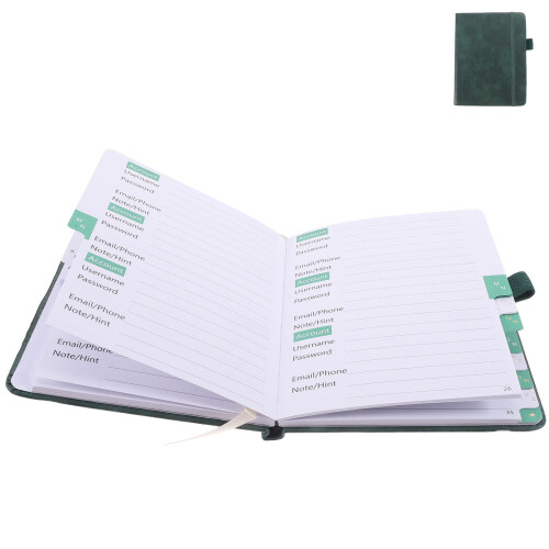 2Pz Mini Libro Verde in PU Pelle Per Casa, Ufficio 1