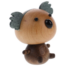 3Pz Figurine Bobblehead Legno Decorazione Cruscotto Auto