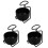 3Set Set Stand Barba E Ciotola Nero in Acciaio 3