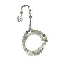 Bracelet de perles de verre de Styles Hui culturels, 45-Blanc