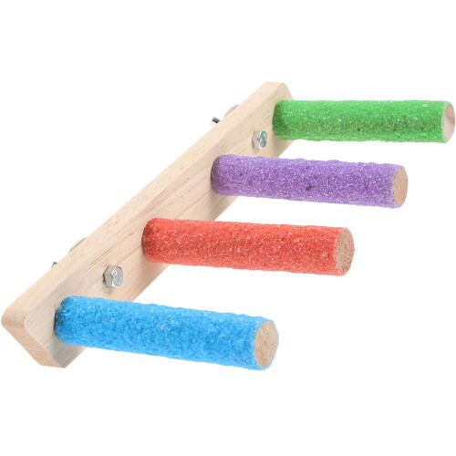 4Pz in Legno Per Uccelli Da Compagnia Gioco Multiuso Colorato 1