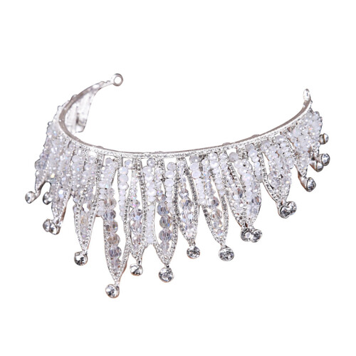 2Pz Copricapo Bianco Con Diamante Sposa 1