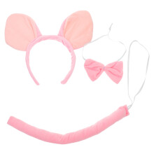 5Set Set Maiale Cosplay Rosa Con Cerchietto Orecchie, Coda E