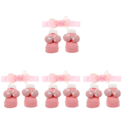 4Set Fascia E in Tessuto Rosa Per Neonate, Comodi E Pratici 2