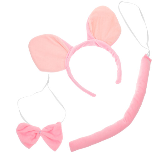 5Set Set Maiale Cosplay Rosa Con Cerchietto Orecchie, Coda E 1