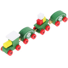 3Pz Trenino in Legno Verde Miniatura Per Casa Delle Bambole Decorativo
