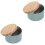 2Pz Scatole Decorative in Ferro Azzurro Con Coperchio Per Conservare 5