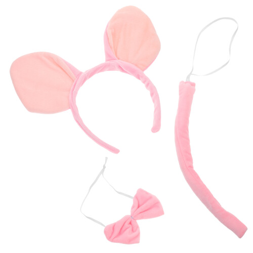 5Set Set Maiale Cosplay Rosa Con Cerchietto Orecchie, Coda E 2