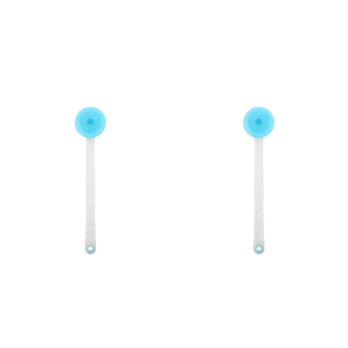 2Pz Spazzola Doccia Silicone Manico Lungo Celeste Profonda 2