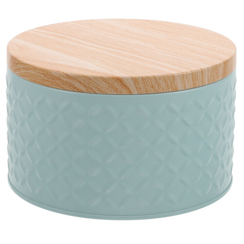 2Pz Scatole Decorative in Ferro Azzurro Con Coperchio Per Conservare 2