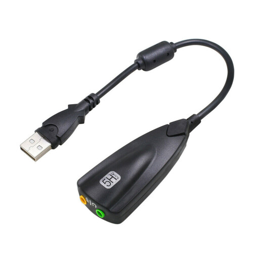 3Pz Adattatore USB Stereo Nero Plug and Play Per Audio Esterno