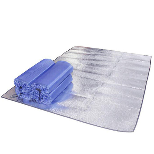 2Pz Cuscino Picnic Impermeabile Argento Materiale Xpe Per Esterni 2