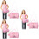 3Pz Borsa Danza Rosa Con Ricamo Scarpette E Pizzo, Grande 6