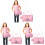 3Pz Borsa Danza Rosa Con Ricamo Scarpette E Pizzo, Grande 2