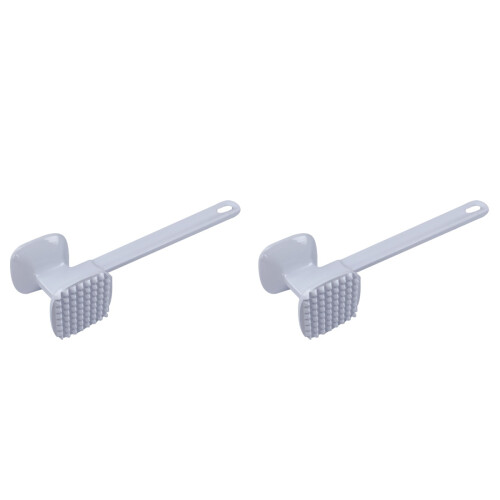 2Pz Mallet Per Carne Alluminio Bianco Nero Multiuso Strumento Cucina 2