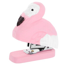 Mały Różowy Flamingo Zszywacz Biurowy Drewniany Organizer Ozdoba
