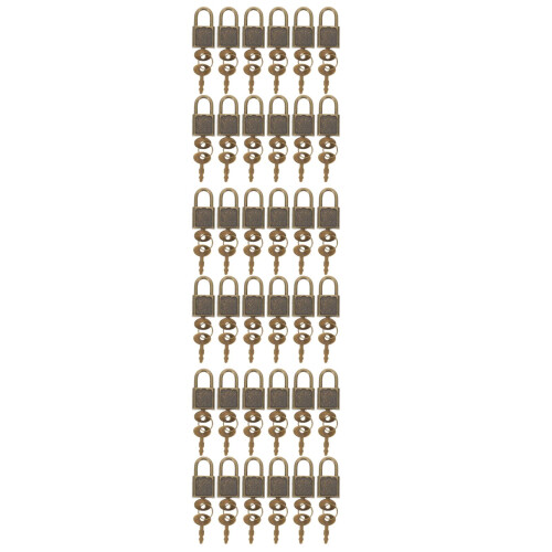 36Conjuntos Cadeados Mini Metal Marrom Claro Para Com Chave 2