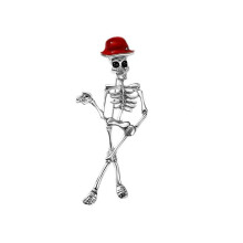 Elegante schedelbroche, veilige bevestiging, stevige-Rood