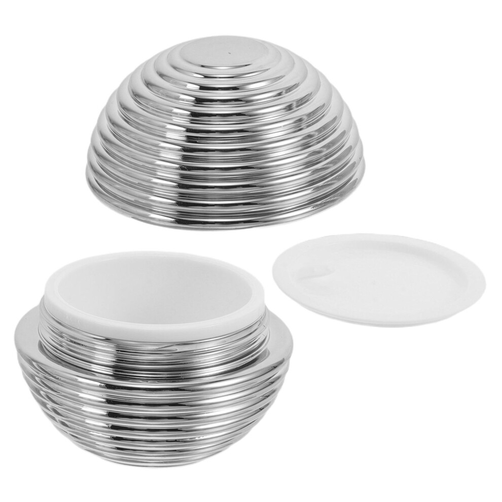 3Szt Akrylowe SłOiczki Na Kremy Do PodróżY, Srebrne, TrwałE I Szczelne-image