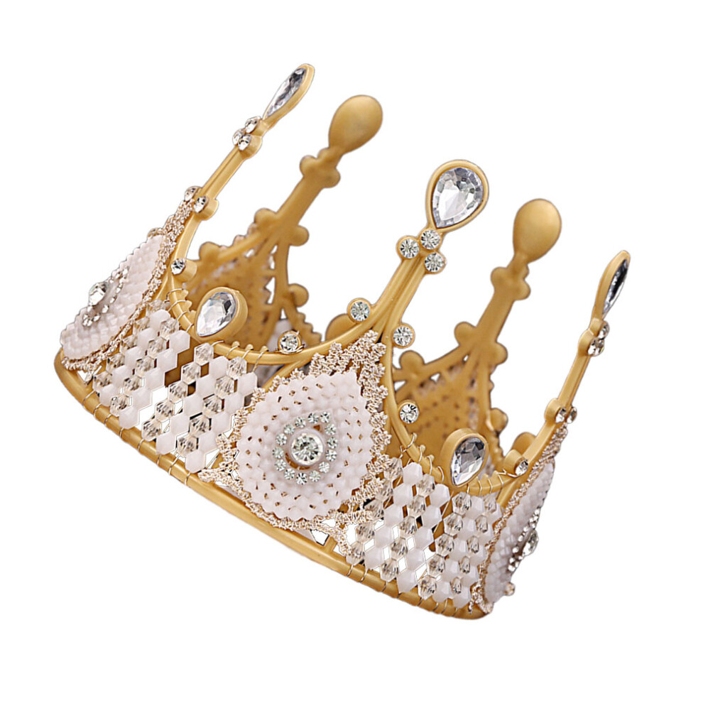 2Szt ZłOta Tiara Do Dekoracji Retro Styl Korona Urodzinowa-image