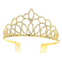 2Szt Rhinestone Tiara Złota Ozdoba Na I Specjalne Okazje