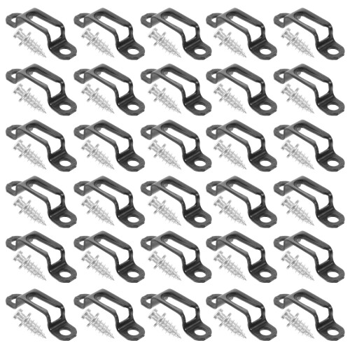 60Conjuntos Fixadores Ocultos Para Móveis Material Resistente Preto 1