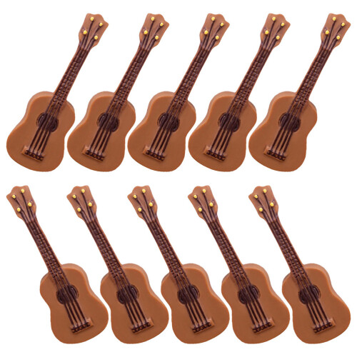 60Szt Mini Model Gitara Brązowy Żywiczny Instrument Do Domków 1